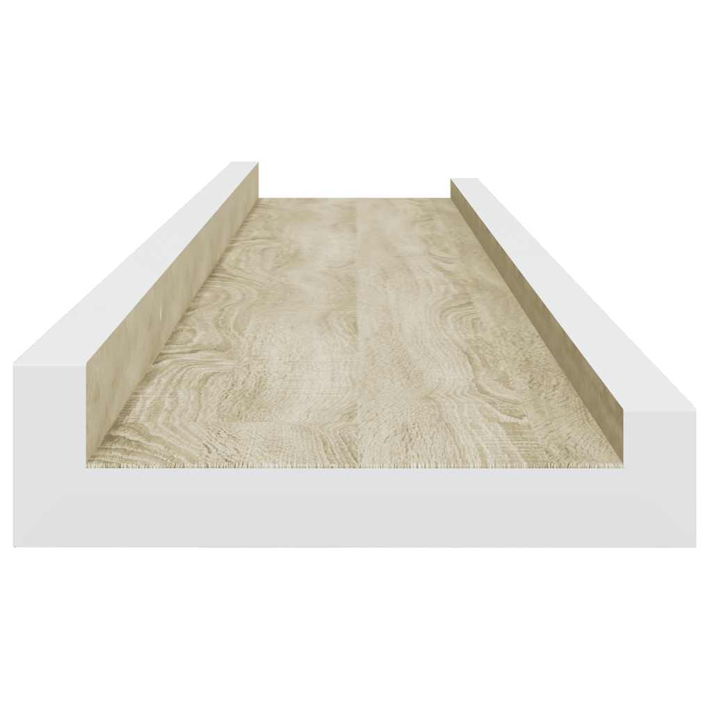 Wall Shelves 4 pcs White and Sonoma Oak 80x9x3 cm