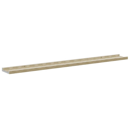 Wall Shelves 4 pcs White and Sonoma Oak 100x9x3 cm