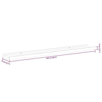 Wall Shelves 4 pcs White and Sonoma Oak 100x9x3 cm