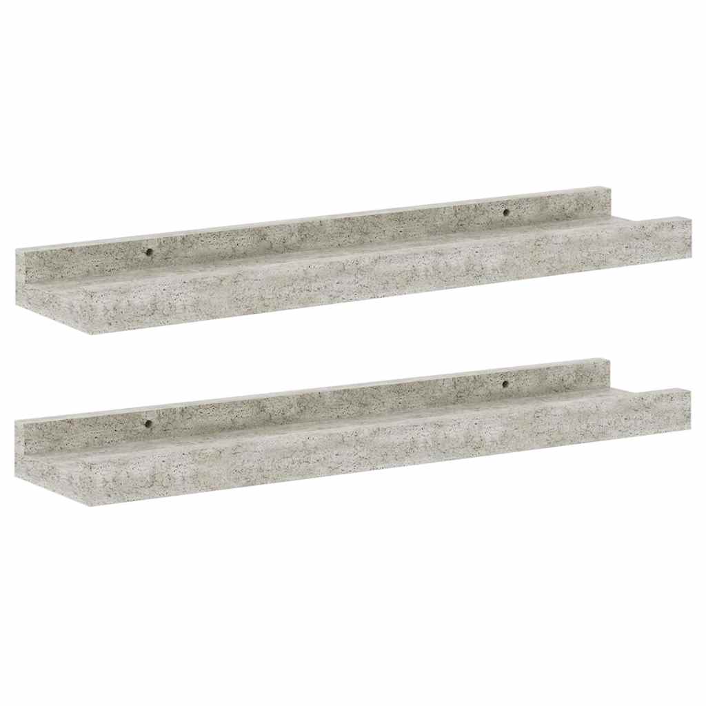 Wall Shelves 2 pcs Concrete Grey 40x9x3 cm