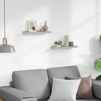 Wall Shelves 2 pcs Concrete Grey 40x9x3 cm