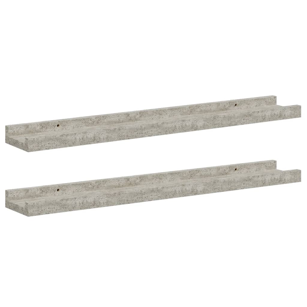 Wall Shelves 2 pcs Concrete Grey 60x9x3 cm