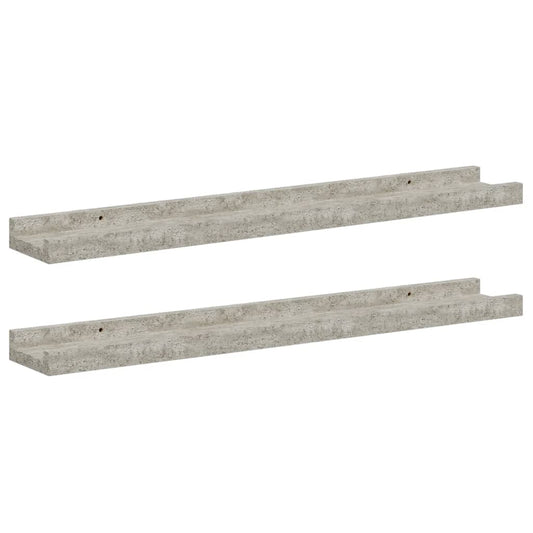 Wall Shelves 2 pcs Concrete Grey 60x9x3 cm