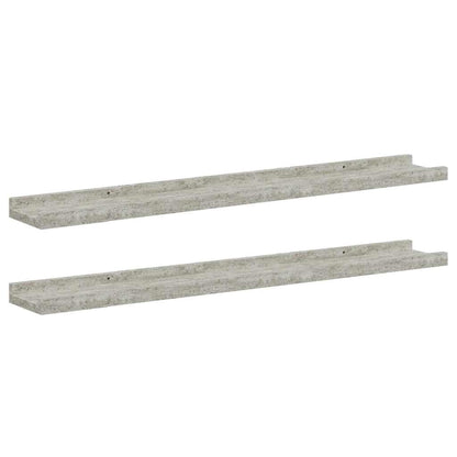 Wall Shelves 2 pcs Concrete Grey 80x9x3 cm