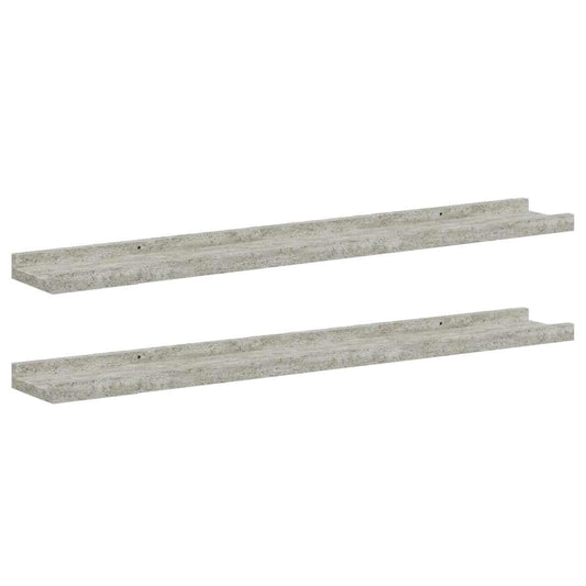 Wall Shelves 2 pcs Concrete Grey 80x9x3 cm