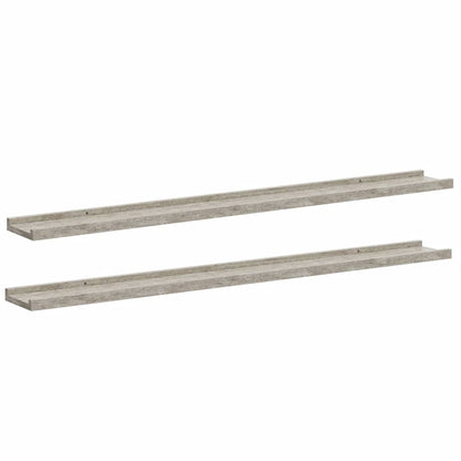 Wall Shelves 2 pcs Concrete Grey 100x9x3 cm
