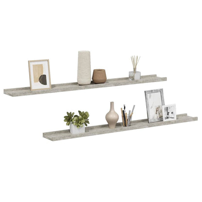 Wall Shelves 2 pcs Concrete Grey 100x9x3 cm