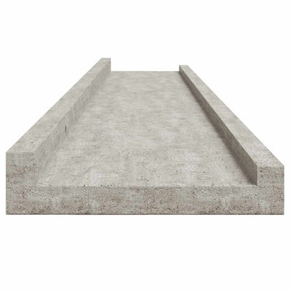 Wall Shelves 2 pcs Concrete Grey 100x9x3 cm