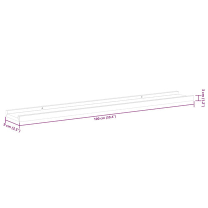 Wall Shelves 2 pcs Concrete Grey 100x9x3 cm