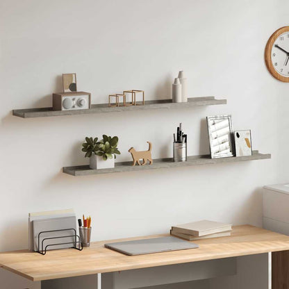 Wall Shelves 2 pcs Concrete Grey 100x9x3 cm