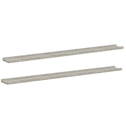 Wall Shelves 2 pcs Concrete Grey 115x9x3 cm