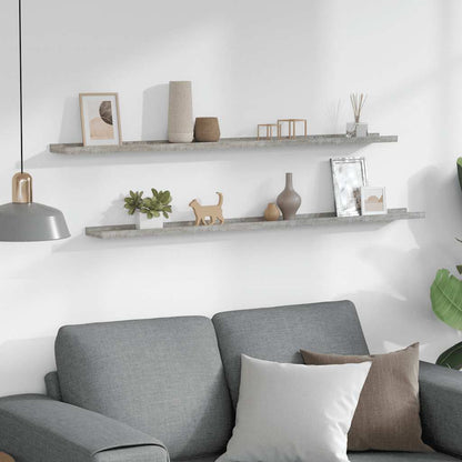 Wall Shelves 2 pcs Concrete Grey 115x9x3 cm