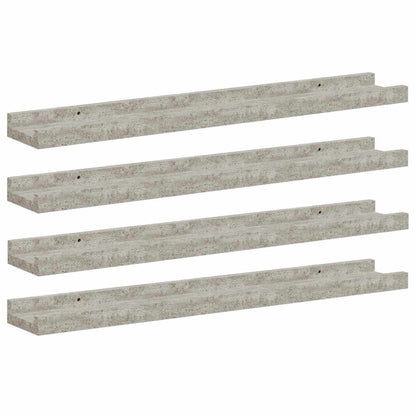 Wall Shelves 4 pcs Concrete Grey 60x9x3 cm