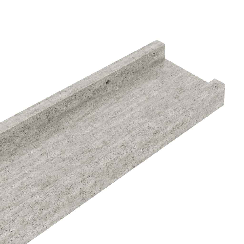 Wall Shelves 4 pcs Concrete Grey 60x9x3 cm