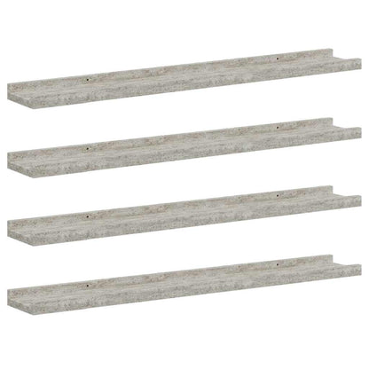 Wall Shelves 4 pcs Concrete Grey 80x9x3 cm