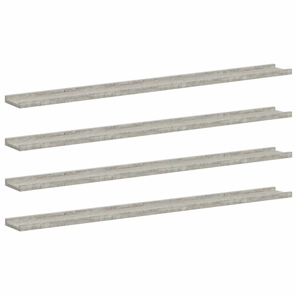 Wall Shelves 4 pcs Concrete Grey 115x9x3 cm
