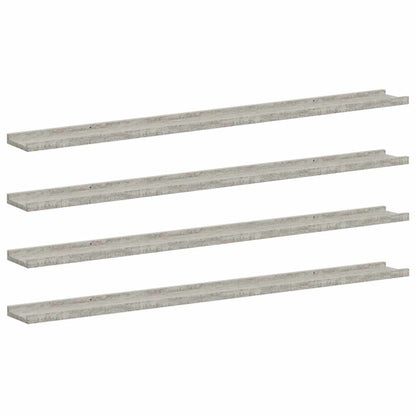Wall Shelves 4 pcs Concrete Grey 115x9x3 cm