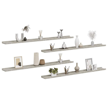 Wall Shelves 4 pcs Concrete Grey 115x9x3 cm