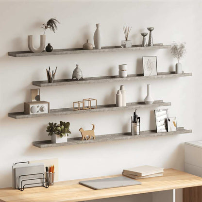 Wall Shelves 4 pcs Concrete Grey 115x9x3 cm