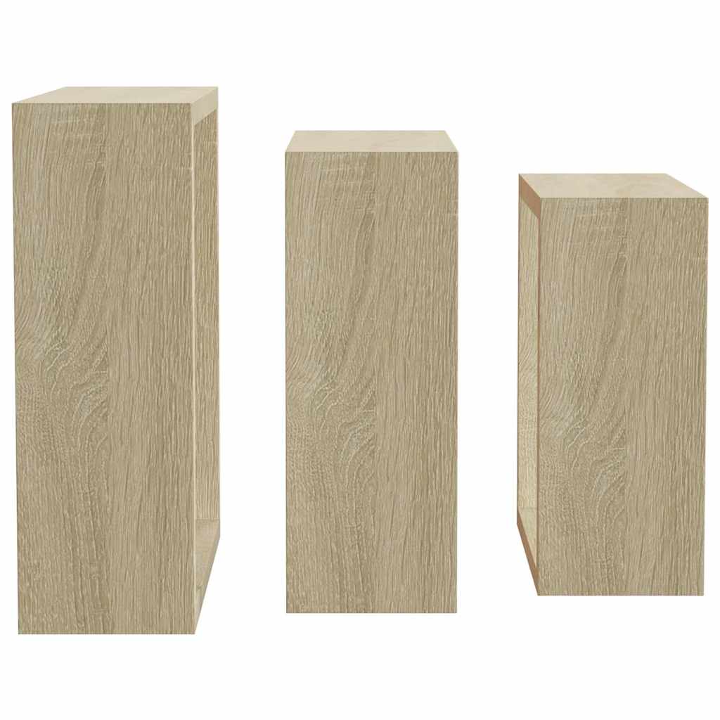 Wall Cube Shelves 3 pcs Sonoma Oak