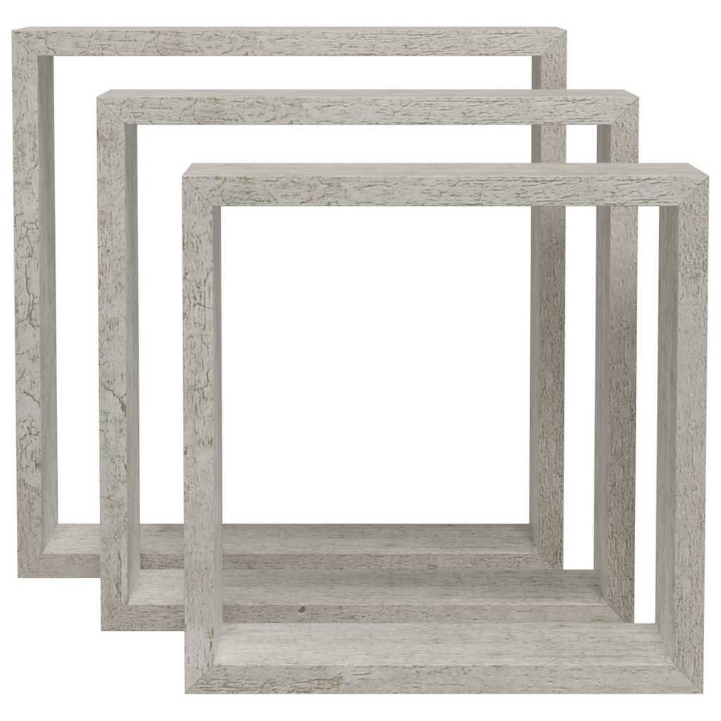 Wall Cube Shelves 3 pcs Concrete Grey