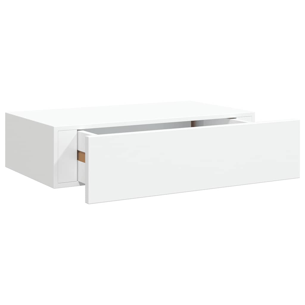 Wall-mounted Drawer Shelf White 40x23.5x10 cm MDF