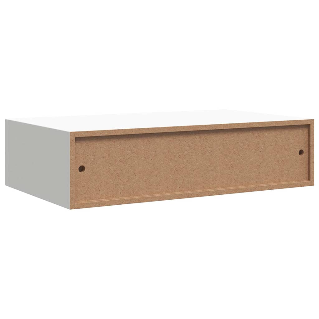 Wall-mounted Drawer Shelf White 40x23.5x10 cm MDF