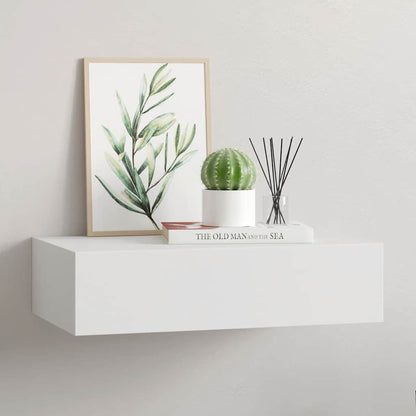 Wall-mounted Drawer Shelf White 40x23.5x10 cm MDF