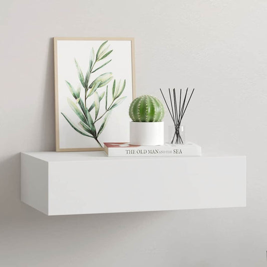 Wall-mounted Drawer Shelf White 40x23.5x10 cm MDF