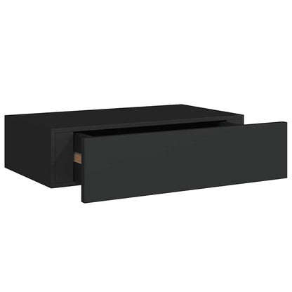 Wall-mounted Drawer Shelves 2 pcs Black 40x23.5x10cm MDF
