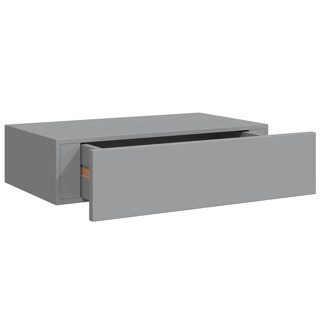 Wall-mounted Drawer Shelves 2 pcs Grey 40x23.5x10cm MDF
