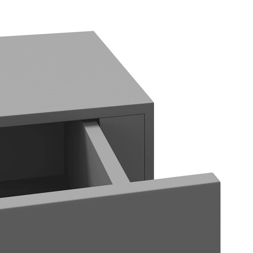 Wall-mounted Drawer Shelves 2 pcs Grey 40x23.5x10cm MDF