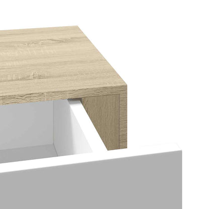 Wall Drawer Shelves 2 pcs Oak and White 40x23.5x10cm MDF