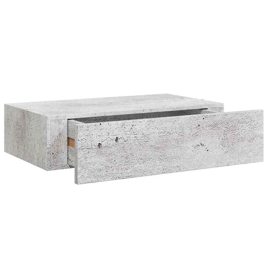 Wall-mounted Drawer Shelf Concrete Grey 40x23.5x10cm MDF