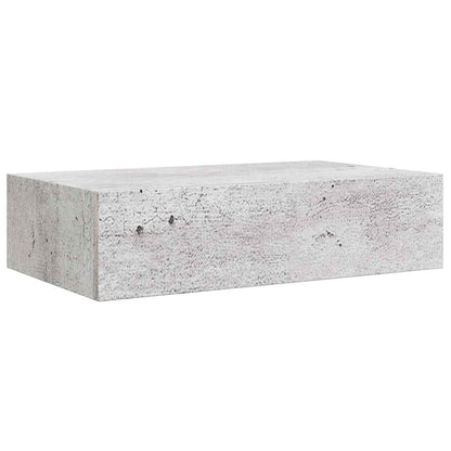 Wall-mounted Drawer Shelf Concrete Grey 40x23.5x10cm MDF