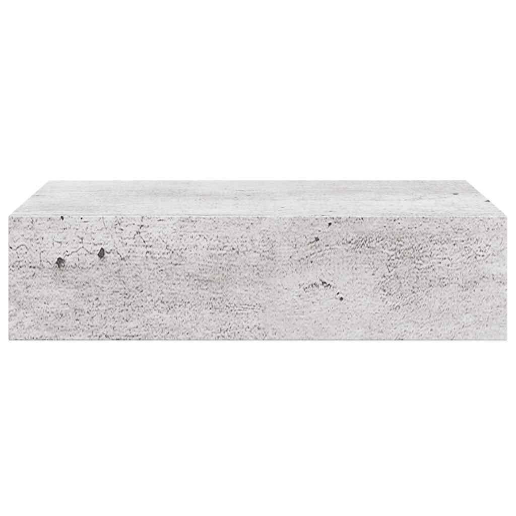 Wall-mounted Drawer Shelf Concrete Grey 40x23.5x10cm MDF