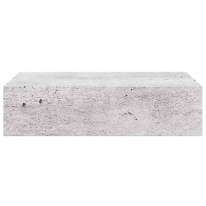 Wall-mounted Drawer Shelf Concrete Grey 40x23.5x10cm MDF