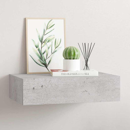 Wall-mounted Drawer Shelf Concrete Grey 40x23.5x10cm MDF