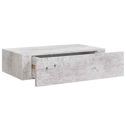 Wall Drawer Shelves 2 pcs Concrete Grey 40x23.5x10cm MDF