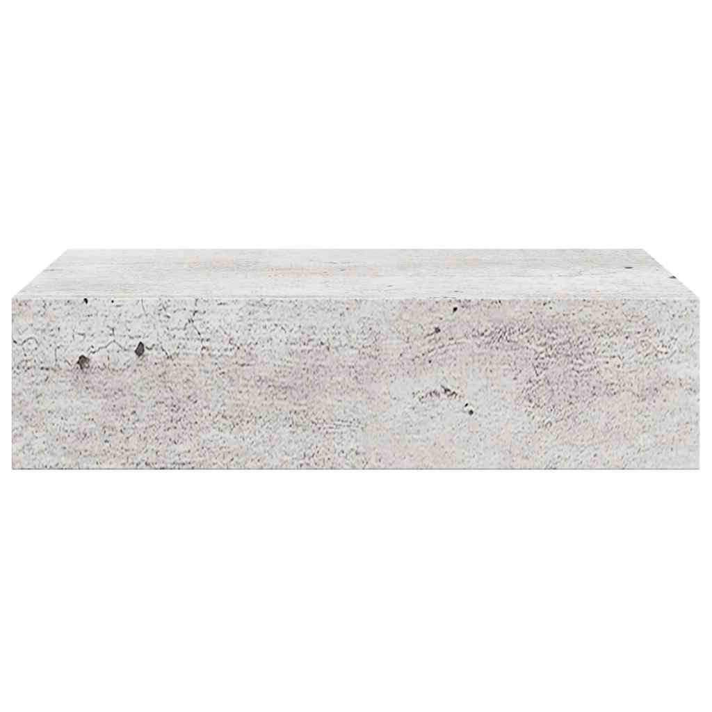 Wall Drawer Shelves 2 pcs Concrete Grey 40x23.5x10cm MDF