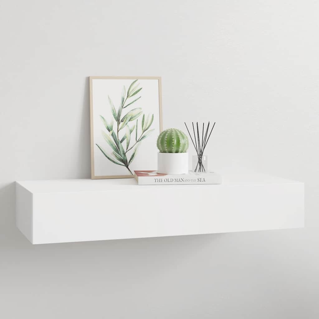 Drawer Shelf | White | MDF, metal | Compact | Wall-Mounted Shelf
