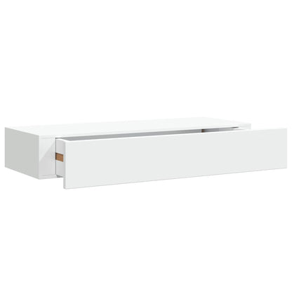 Wall-mounted Drawer Shelves 2 pcs White 60x23.5x10cm MDF