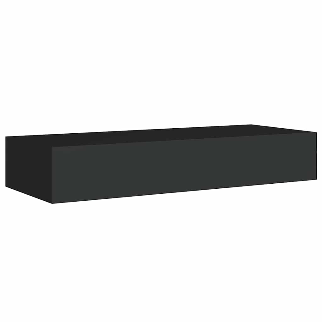 Drawer Shelf | Black | MDF, Metal | Compact | Wall-Mounted Drawer Shelf