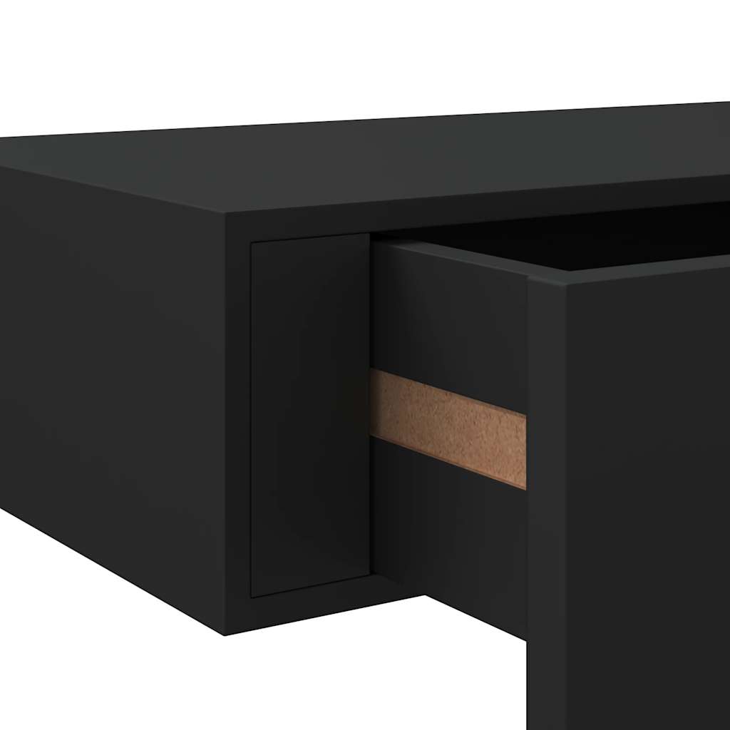 Drawer Shelf | Black | MDF, Metal | Compact | Wall-Mounted Drawer Shelf
