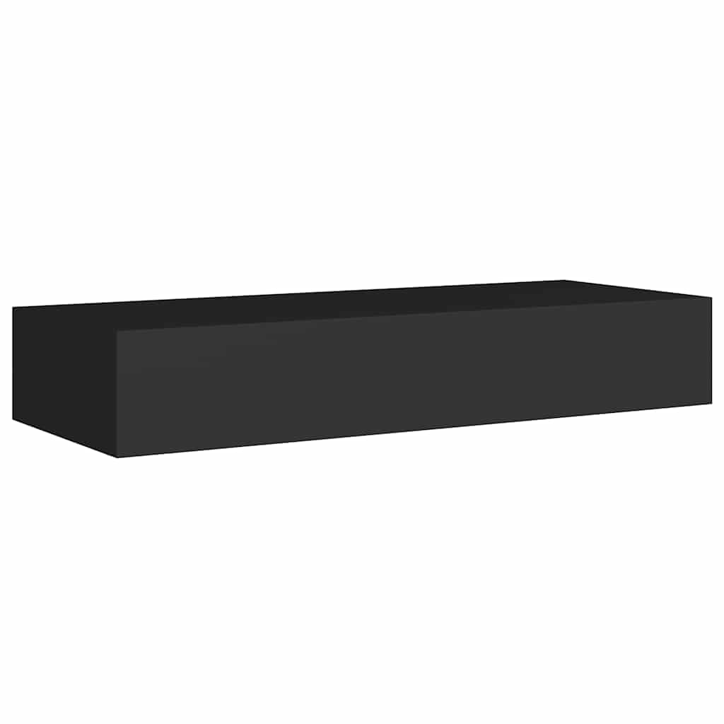 Wall-mounted Drawer Shelves 2 pcs Black 60x23.5x10cm MDF