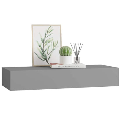 Wall-mounted Drawer Shelf Grey 60x23.5x10cm MDF