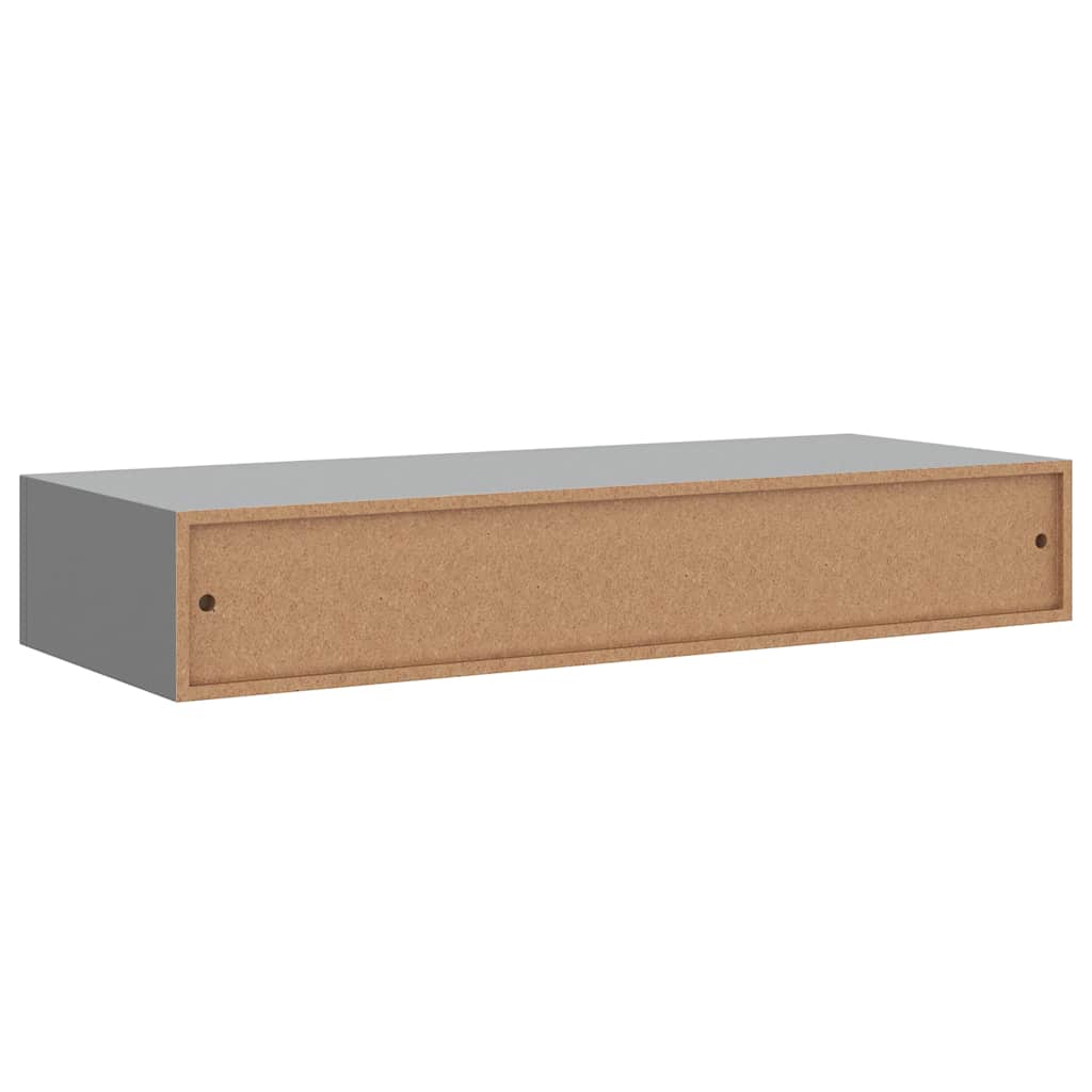 Wall-mounted Drawer Shelf Grey 60x23.5x10cm MDF