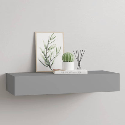 Wall-mounted Drawer Shelf Grey 60x23.5x10cm MDF