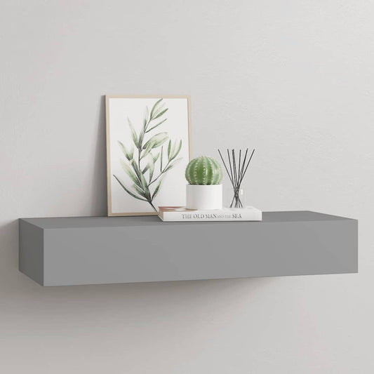 Drawer Shelf | Grey | MDF | 60x23.5x10 cm | Drawer Shelf | Rectangular