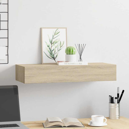 Wall-mounted Drawer Shelf Oak 60x23.5x10cm MDF